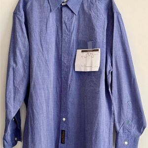 Tommy Hilfiger Blue Dress Shirt Long-Sleeved Cotton